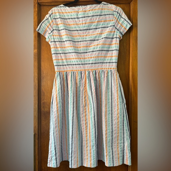 Brooks Brothers Cotton Lined Seersucker Striped Dress- Size 6 - Picture 2 of 6